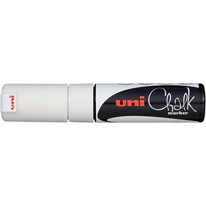 Uni Marcatore gesso "Chalk" - Colore bianco - Tratto 8 mm - 1