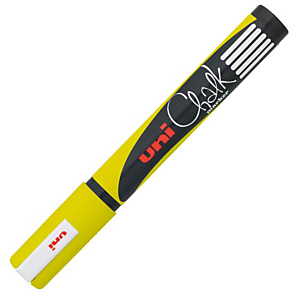 Uni Marcatore gesso "Chalk" - Colore giallo fluo - Tratto 1,8 - 2,5 mm Uni Marcatore gesso "Chalk" - Colore giallo fluo - Tratto 1,8 - 2,5 mm
