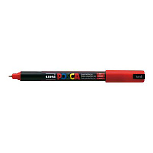 Uni Marcatore a tempera Posca Pen PC-1MR, Punta penna extrafine, Rosso Uni Marcatore a tempera Posca Pen PC-1MR, Punta penna extrafine, Rosso