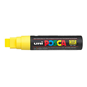 UNI MITSUBISHI Marcatore a base d'acqua Uni Posca PC17K - punta extra large a scalpello 15,0mm - giallo - Uni Mitsubishi UNI MITSUBISHI Marcatore a base d'acqua Uni Posca PC17K - punta extra large a scalpello 15,0mm - giallo - Uni Mitsubishi