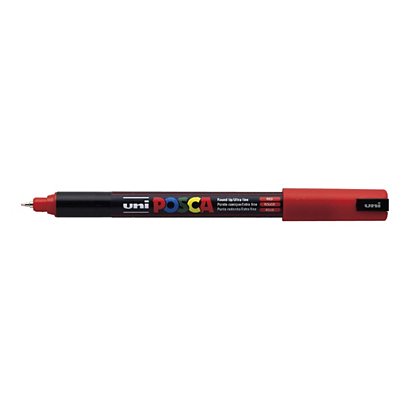 Uni Posca PC-1MR Marcador de pintura, punta ojival, 0,7 mm, Rojo