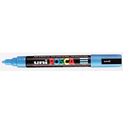 UNI Posca PC-5M - Marqueur peinture Pointe conique 2,5 mm - Bleu clair (lot de 2)