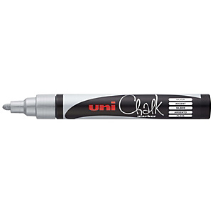 Uni PWE-5M Rotulador de tiza, no permanente, punta redonda de 1,8 - 2,5 mm, plata Uni PWE-5M Rotulador de tiza, no permanente, punta redonda de 1,8 - 2,5 mm, plata