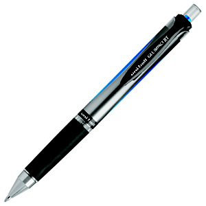 Uni Stylo à encre gel rétractable Gel Impact pointe large de 1 mm - corps noir encre bleue Uni Stylo à encre gel rétractable Gel Impact pointe large de 1 mm - corps noir encre bleue