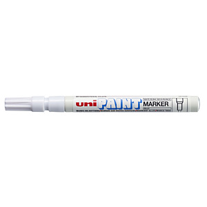 Uni UNI PAINT PX-21 Marcador permanente de pintura, punta ojival, base aceite, 0,8-1,2 mm, Blanco