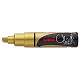 Uni Uni PWE-8K Rotulador de tiza, punta biselada, 8 mm, oro Uni Uni PWE-8K Rotulador de tiza, punta biselada, 8 mm, oro