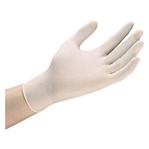 Unigloves Gants usage court Latex poudrés - Blanc - Taille M - Boîte de 100