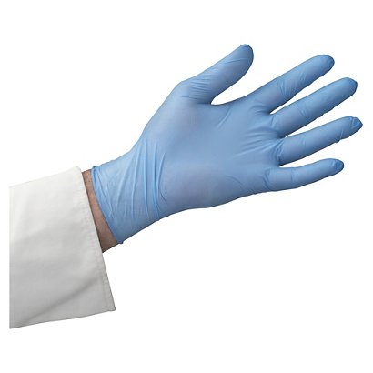 Unigloves Gants usage court nitrile non poudrés - Bleu - Taille 7 - Boîte de 100 - 1