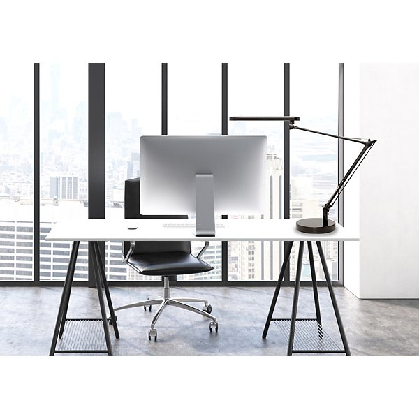 UNILUX Lampada da tavolo LED Mambo, Alluminio e ABS, Nero