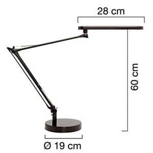 UNILUX Lampada da tavolo LED Mambo, Alluminio e ABS, Nero