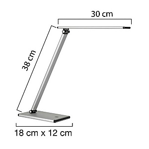 UNILUX Lampada da tavolo LED Terra, Metallo, Grigio/Nero