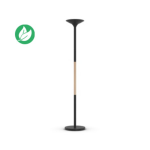 Unilux Lampadaire Pryska - Led intégrée - 40W - Variateur d'intensité - Acier et bois hêtre - Noir Unilux Lampadaire Pryska - Led intégrée - 40W - Variateur d'intensité - Acier et bois hêtre - Noir