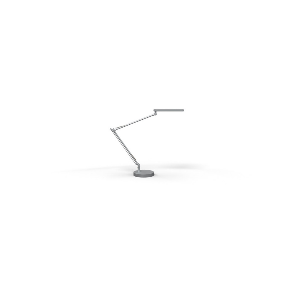 Unilux Lampe de bureau Mambo - Led intégrée - 5,6W - Double bras et tête articulés - Gris Métal