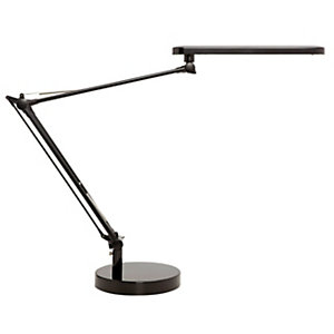 Unilux Lampe de bureau Mambo - Led intégrée - 5,6W - Double bras et tête articulés - Noir