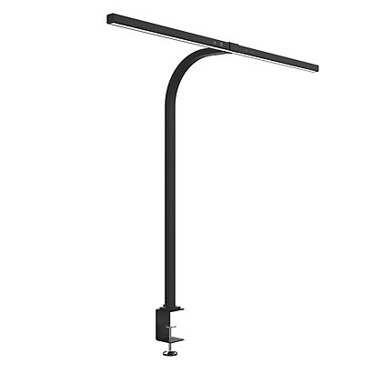 Unilux Lampe de bureau sur pince Strata - Led intégrée - 12,7W - Bras flexible - Détecteur de luminosité - Noir - 1