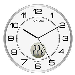 UNILUX Orologio da parete Tempus - diametro 30,5 cm - con termometro - bianco - Unilux UNILUX Orologio da parete Tempus - diametro 30,5 cm - con termometro - bianco - Unilux