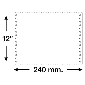 UNIPAPEL Papel continuo original 240 x 12" Color blanco UNIPAPEL Papel continuo original 240 x 12" Color blanco