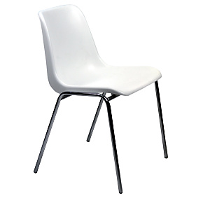 UNISIT Shell Silla de reunión, apilable, estructura metálica, blanco UNISIT Shell Silla de reunión, apilable, estructura metálica, blanco