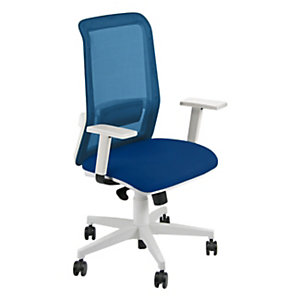 UNISIT, Suit BCO 3D Silla ergonómica, Sincro, asiento traslack, blanco / azul