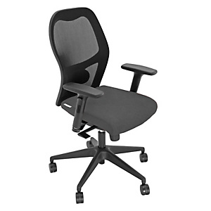 UNISIT Wesley Pro Bonday Silla ergonómica, Sincro, asiento traslack con cojín intercambiable desmontable de alta densidad, negro / gris oscuro