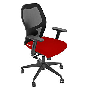 UNISIT Wesley Pro Bonday Silla ergonómica, Sincro, asiento traslack con cojín intercambiable desmontable de alta densidad, negro / rojo