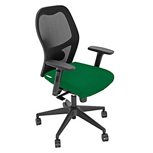 UNISIT Wesley Pro Bonday Silla ergonómica, Sincro, asiento traslack con cojín intercambiable desmontable de alta densidad, negro / verde oscuro