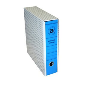 Universale Registratore archivio, Formato Commerciale, Dorso 8 cm, Cartone, Blu