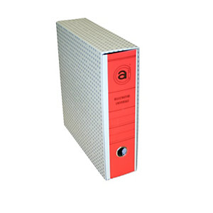 Universale Registratore archivio, Formato Commerciale, Dorso 8 cm, Cartone, Rosso