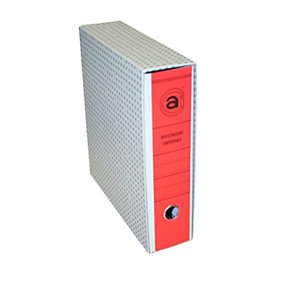 Universale Registratore archivio, Formato Protocollo, Dorso 8 cm, Cartone, Rosso