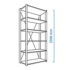 Universalregale - Höhe 2500 mm