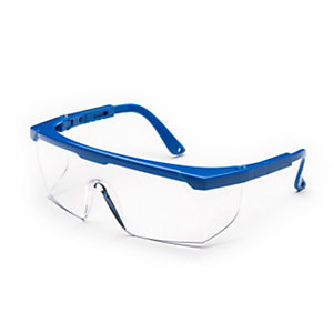 UNIVET Occhiale protettivo di sicurezza 511 Clear 2, Sovrapponibile agli occhiali da vista, Lente Trasparente, Montatura Blu
