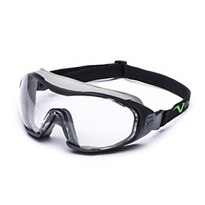 UNIVET Occhiale protettivo di sicurezza a maschera 6x1 Clear Plus, Lente Trasparente, Montatura Gun Metal/Verde UNIVET Occhiale protettivo di sicurezza a maschera 6x1 Clear Plus, Lente Trasparente, Montatura Gun Metal/Verde