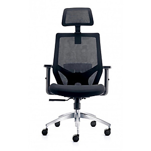 Urban Factory ADJUSTABLE WORKING CHAIR, Siège à sangle, Dossier grillagé, Noir, Noir, Tissu, Argent ESC01UF Urban Factory ADJUSTABLE WORKING CHAIR, Siège à sangle, Dossier grillagé, Noir, Noir, Tissu, Argent ESC01UF