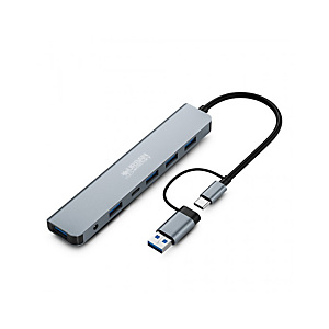 Urban Factory MHC70UF, Avec fil, USB 3.2 Gen 1 (3.1 Gen 1) Type-A + Type-C, Gris, Sideral Grey, 5 Gbit/s, Aluminium Urban Factory MHC70UF, Avec fil, USB 3.2 Gen 1 (3.1 Gen 1) Type-A + Type-C, Gris, Sideral Grey, 5 Gbit/s, Aluminium