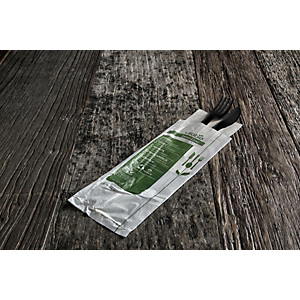 usobio® Busta forchetta e coltello monouso Bio & Compostabile in Mater-bi nero con tovagliolo monovelo eco 30 x 30 cm (confezione 400 pezzi) usobio® Busta forchetta e coltello monouso Bio & Compostabile in Mater-bi nero con tovagliolo monovelo eco 30 x 30 cm (confezione 400 pezzi)