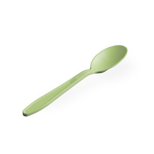 USOBIO Cucchiaino colorato monouso in Mater-bi, Biodegradabile e Compostabile, Verde Acido (confezione 20 pezzi)
