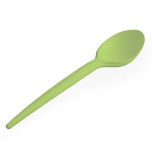 USOBIO Cucchiaio colorato monouso in Mater-bi, Biodegradabile e Compostabile, Verde Acido (confezione 20 pezzi)