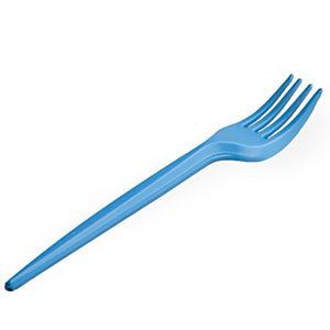 USOBIO Forchetta colorata monouso in Mater-bi, Biodegradabile e Compostabile, Azzurro (confezione 20 pezzi)