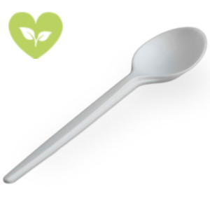 USOBIO Mini cucchiaino monouso per Finger Food, Mater-Bi, Biodegradabile e Compostabile, Avorio (confezione 1.500 pezzi)