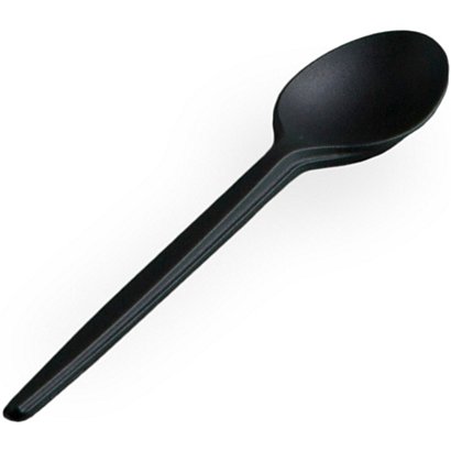 USOBIO Mini cucchiaino monouso per Finger Food, Mater-Bi, Biodegradabile e Compostabile, Nero (confezione 50 pezzi) - 1
