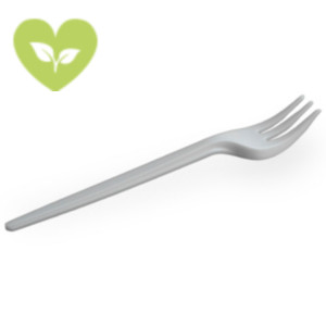 USOBIO Mini forchetta monouso per Finger Food, Mater-Bi, Biodegradabile e Compostabile, Avorio (confezione 1.500 pezzi)