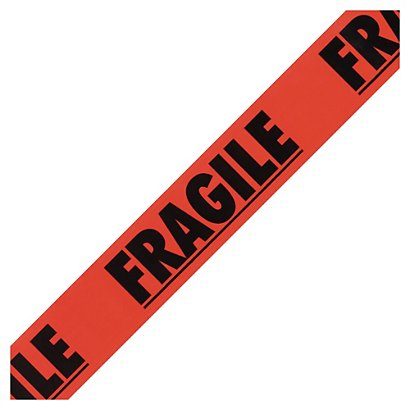 Výstražná lepiaca PVC páska FRAGILE - KREHKÉ, 50mm, návin 66m, hrúbka 48µm + 1 odvíjač pásky | RAJA - 1
