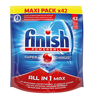 Vaatwasmachinetabletten lange cyclus Finish Calgonit Powerball All in 1 Max, 42 tabletten Vaatwasmachinetabletten lange cyclus Finish Calgonit Powerball All in 1 Max, 42 tabletten