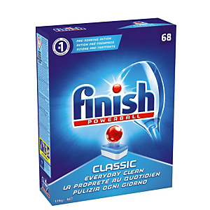 Vaatwasmachinetabletten lange cyclus Finish Calgonit Powerball Classic, 68 tabletten Vaatwasmachinetabletten lange cyclus Finish Calgonit Powerball Classic, 68 tabletten