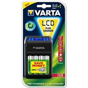 Varta, Pile e torce elettriche, Lcd plug charger 4 aa 4 2100mah, 57677101441 Varta, Pile e torce elettriche, Lcd plug charger 4 aa 4 2100mah, 57677101441