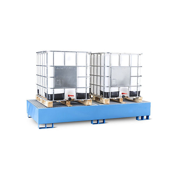 Vasca di contenimento con tettoia zincata 146x165x62 cm per 1 cisternetta IBC capacità 1000 litri - 1