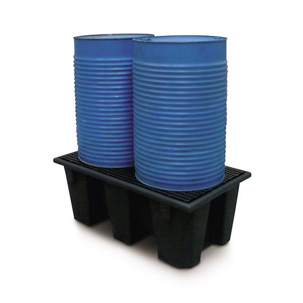 Vasca di raccolta in polietilene 92,5 x 75,5 x 55,5 cm per 1 fusto capacita 200 litri - 3