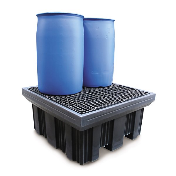 Vasca di raccolta in polietilene 92,5 x 75,5 x 55,5 cm per 1 fusto capacita 200 litri - 4