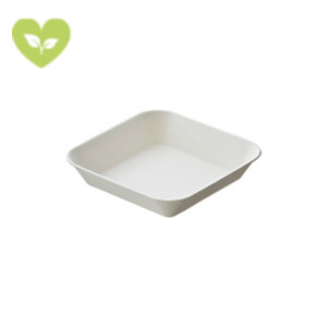 Vassoietto per finger food monouso, Polpa di cellulosa, Biodegradabile, 10 x 10 x 2 cm, Bianco (confezione 50 pezzi) Vassoietto per finger food monouso, Polpa di cellulosa, Biodegradabile, 10 x 10 x 2 cm, Bianco (confezione 50 pezzi)