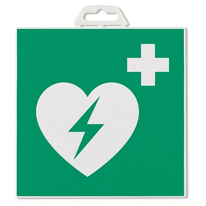 Veiligheidsbord voor eerste hulp defibrillator AED 200 x 200 mm